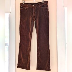 Lucky Brand Velvet Cotton Pants Chocolate Brown Midrise size 10